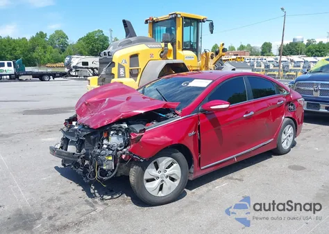 2014 Hyundai Sonata Hybrid z USA, uszkodzony, nr VIN KMHEC4A43EA116425